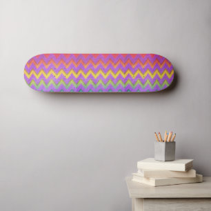 Rainbow Chevron by Shirley Taylor Skateboard Deck