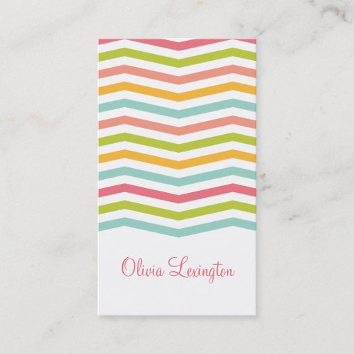 Customizable Rainbow Chevron Calling Card Business Card