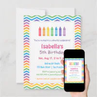 rainbow chevron invitation