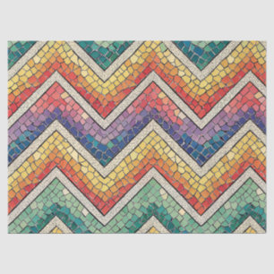 Rainbow Chevron Mosaic – Colorful Geometric Tile Tissue Paper