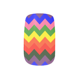 rainbow chevron nail wraps
