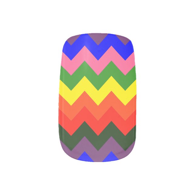 rainbow chevron nail wraps (Left Thumb)