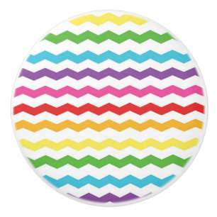 Rainbow Chevron Pattern Colorful Drawer Dresser Ceramic Knob