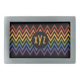 Rainbow Chevron Pattern custom belt buckle