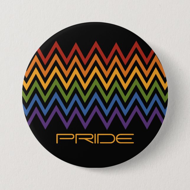 Rainbow Chevron Pattern custom buttons (Front)