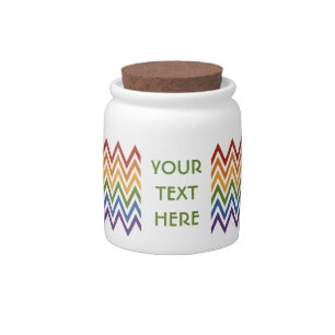 Rainbow Chevron Pattern custom candy jar