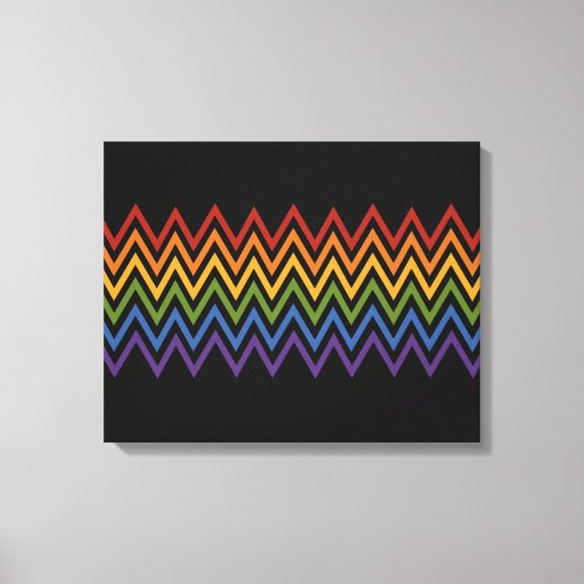 Rainbow Chevron Pattern custom canvas print (Front)