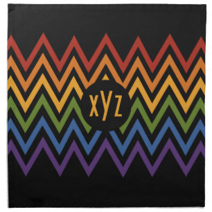 Rainbow Chevron Pattern custom cloth napkins