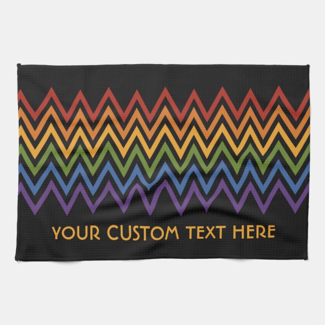 Rainbow Chevron Pattern custom hand towel (Horizontal)