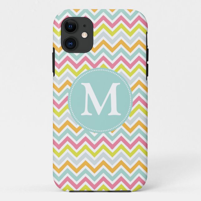 Rainbow Chevron Personalized Case-Mate iPhone Case (Back)