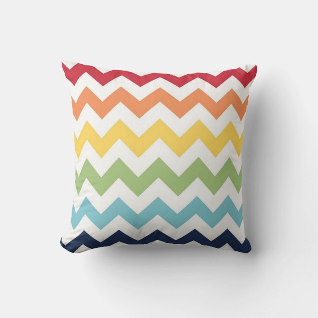 Rainbow Chevron Pillow (Front)