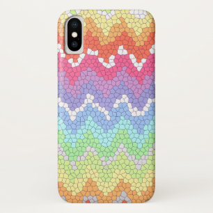 Rainbow chevron Stained glass Colorful Abstract iPhone X Case