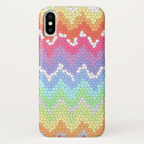 Rainbow chevron Stained glass Colorful Abstract iPhone X Case