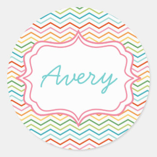 Rainbow Chevron STripe Modern birthday Sticker