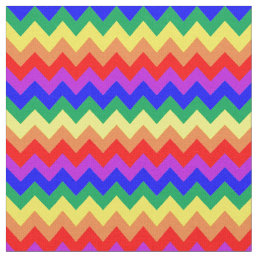 Rainbow Chevron Stripes Colorful Fabric