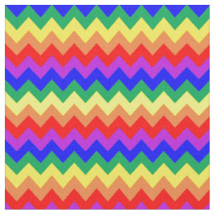 Rainbow Chevron Stripes Colorful Fabric