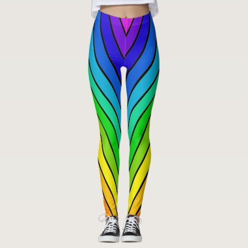 Rainbow chevron stripes leggings