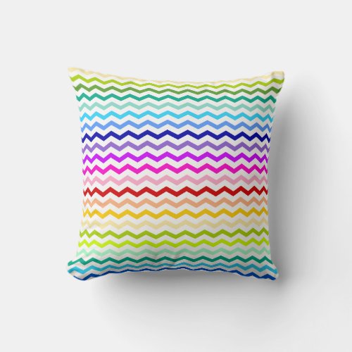 Rainbow chevron throw pillow