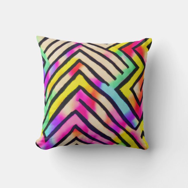 Rainbow Chevron Throw Pillow (Front)