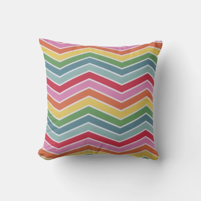 Rainbow Chevron Throw Pillow (Front)