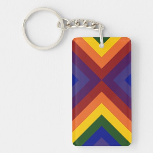 Rainbow Chevrons Acrylic Keychain