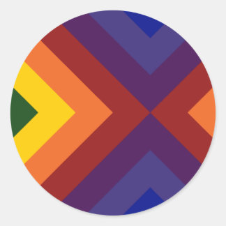 Rainbow Chevrons Classic Round Sticker