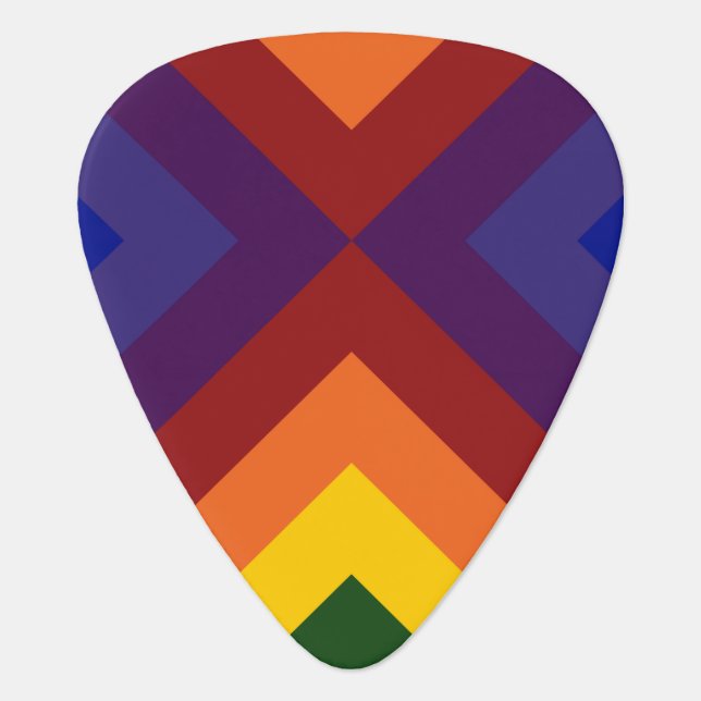 Rainbow Chevrons Guitar Pick (Front)