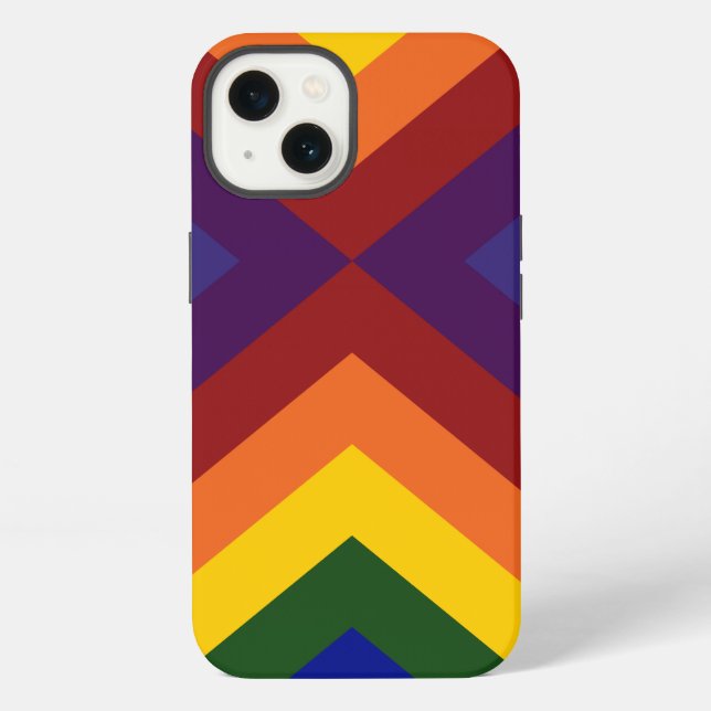 Rainbow Chevrons Iphone Case (Back)