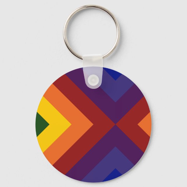 Rainbow Chevrons Keychain (Front)