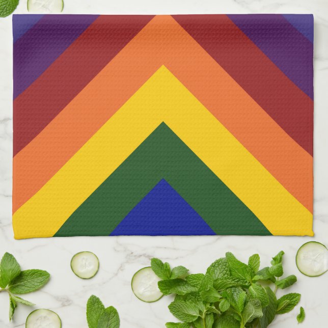 Rainbow Chevrons Kitchen Towel (Folded)