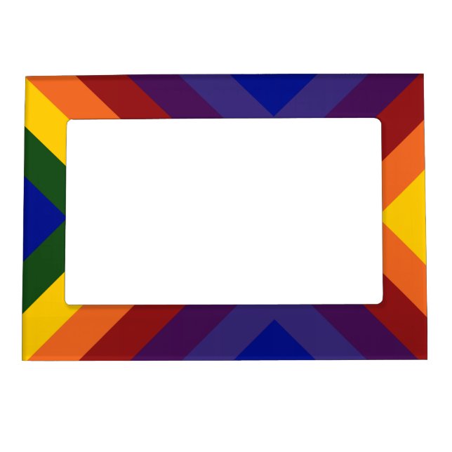 Rainbow Chevrons Magnetic Picture Frame (Front)
