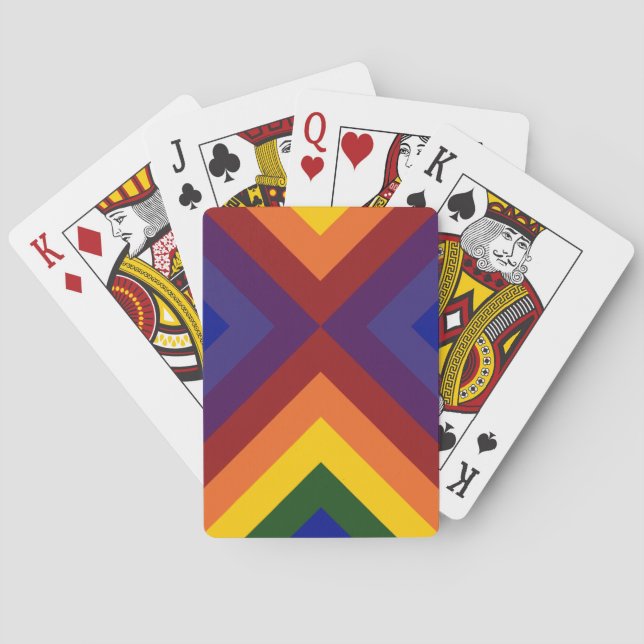 Rainbow Chevrons Poker Cards (Back)