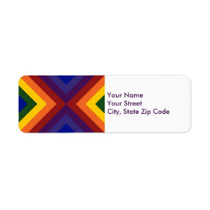 Rainbow Chevrons return address label
