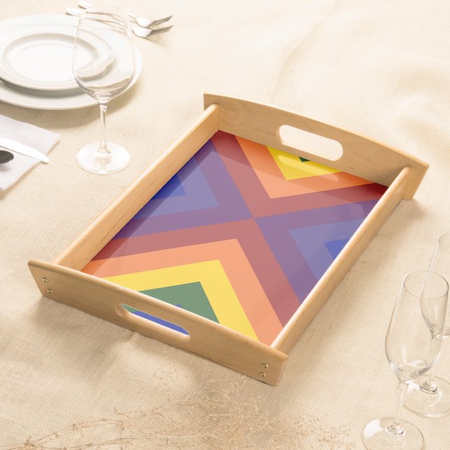 Rainbow Chevrons Serving Tray (Front)
