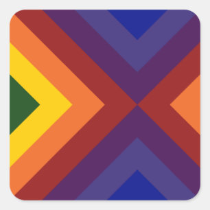Rainbow Chevrons Square Sticker