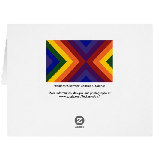 Rainbow Chevrons Thank You Card (Back Horizontal)