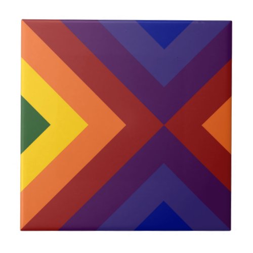 Rainbow Chevrons Tile