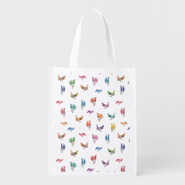 Rainbow Chicken Grocery Bag (Front)