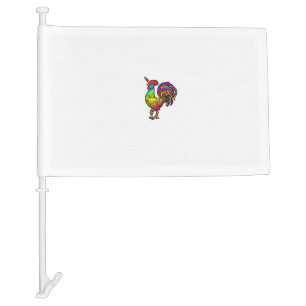 Rainbow Chicken Unicorn Rooster Funny Animal Image Car Flag