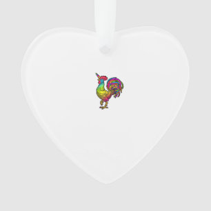 Rainbow Chicken Unicorn Rooster Funny Animal Image Ornament