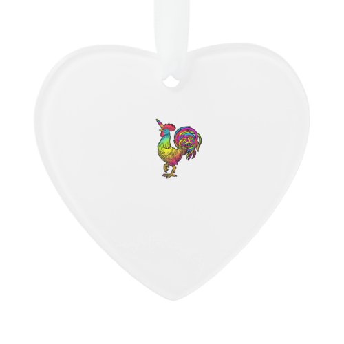 Rainbow Chicken Unicorn Rooster Funny Animal Image Ornament