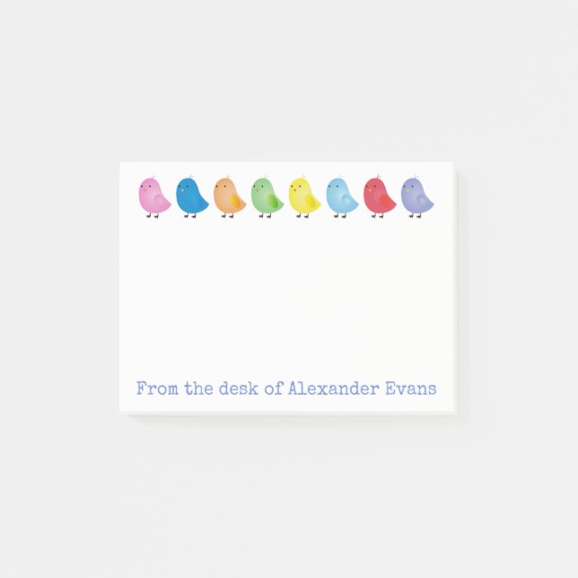 Rainbow Chicks Personalize Post-it Notes (Front)