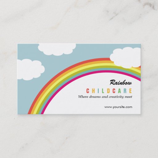Customizable Rainbow Childcare /Day Care Business Card