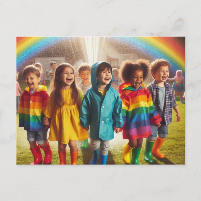 Rainbow Children Postcard (Front)