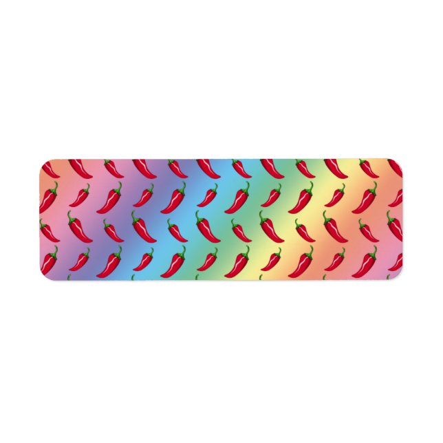 Rainbow chili peppers pattern label (Front)