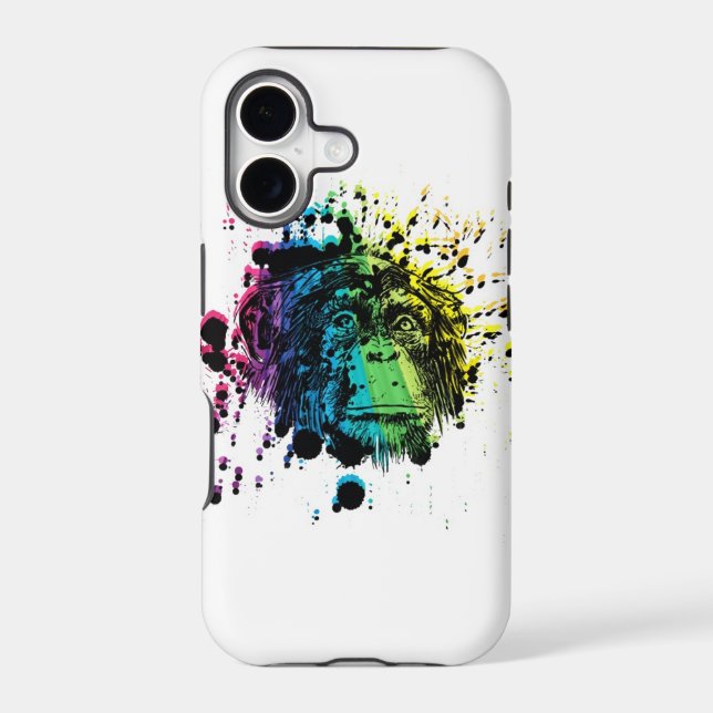 Rainbow Chimpanzee Case-Mate iPhone Case (Back)