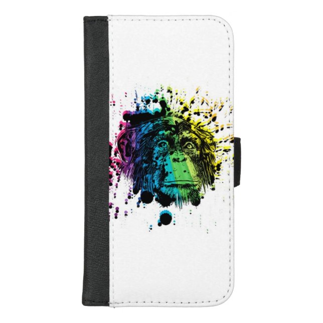 Rainbow Chimpanzee iPhone Wallet Case (Front)