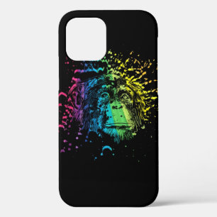 Rainbow Chimpanzee on Black Case-Mate iPhone Case