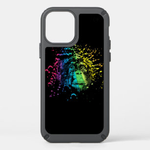 Rainbow Chimpanzee on Black Speck iPhone Case