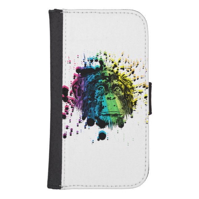 Rainbow Chimpanzee Samsung Galaxy Wallet Case (Front)